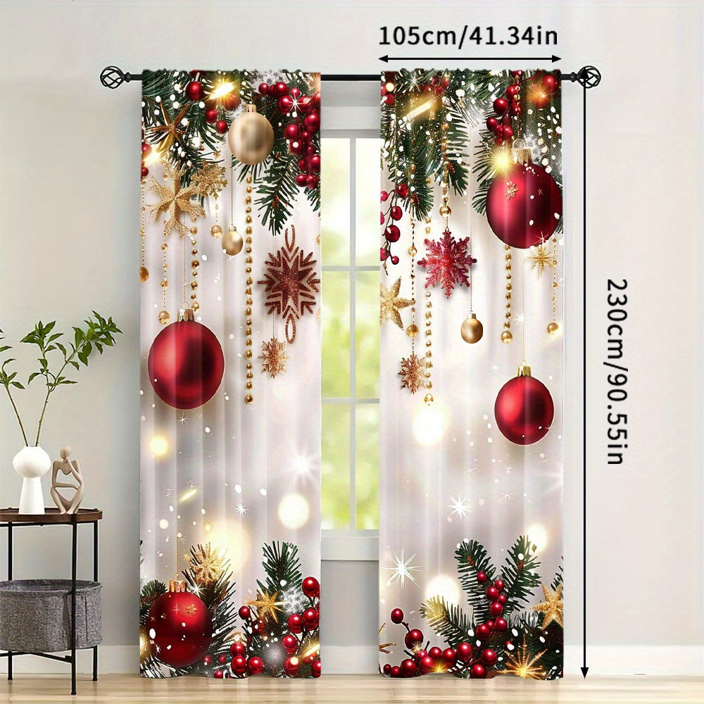 Set of 2 Digital Printed Polyester Curtain Panels for Living Room Kitchen Bedroom