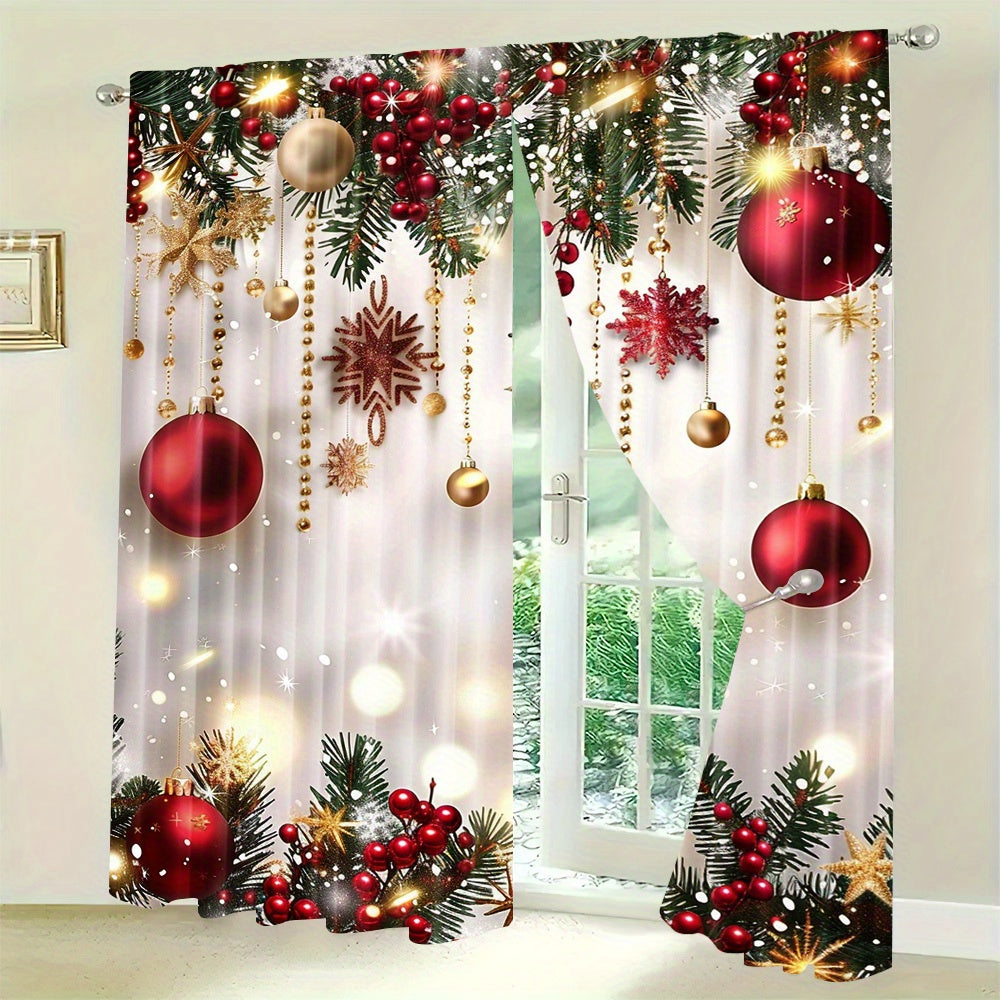 Set of 2 Digital Printed Polyester Curtain Panels for Living Room Kitchen Bedroom