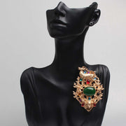 Vintage Waterdrop Rhinestone Deer Brooch for Women Enamel Western Style Jewelry