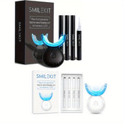 LED Teeth Whitening Kit with Tooth Color Card Rechargeable USB Charging for Men and Women