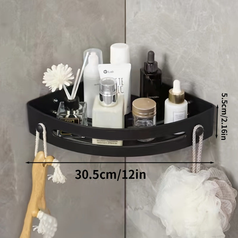 Corner Shower Caddy Three-Tier Wall Mount Bathroom Organizer Durable ABS Plastic