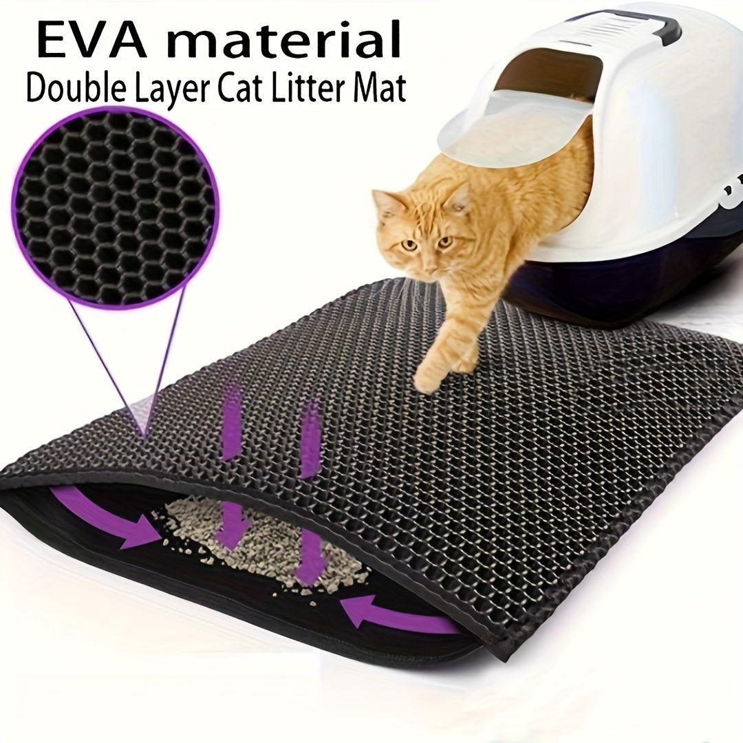 XL Double Layer EVA Cat Litter Mat Waterproof Washable Anti-Slip Odor Control Large Pet Mess Protector