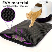 XL Double Layer EVA Cat Litter Mat Waterproof Washable Anti-Slip Odor Control Large Pet Mess Protector