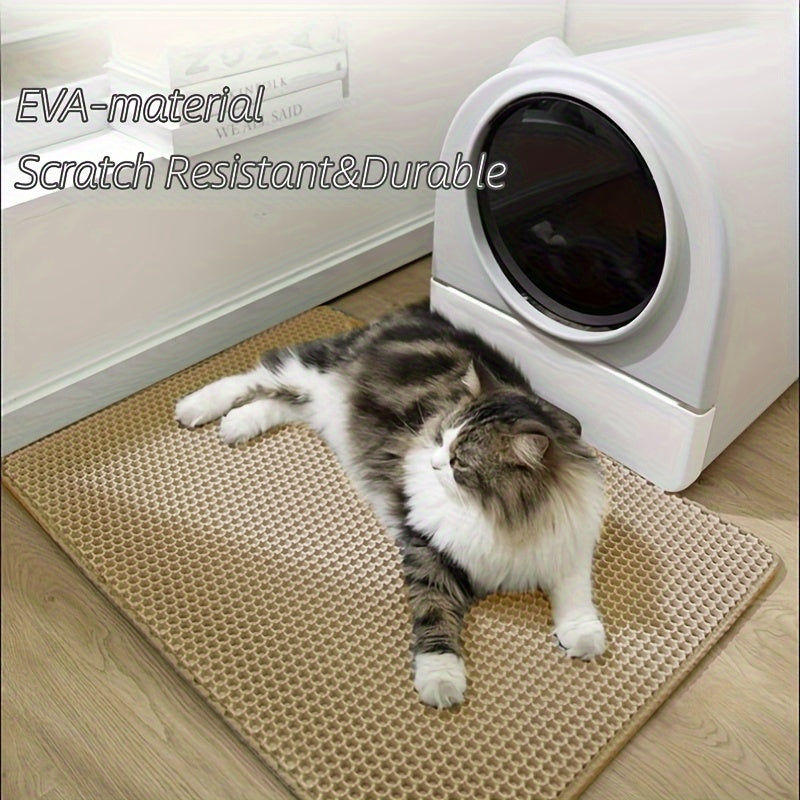 XL Double Layer EVA Cat Litter Mat Waterproof Washable Anti-Slip Odor Control Large Pet Mess Protector
