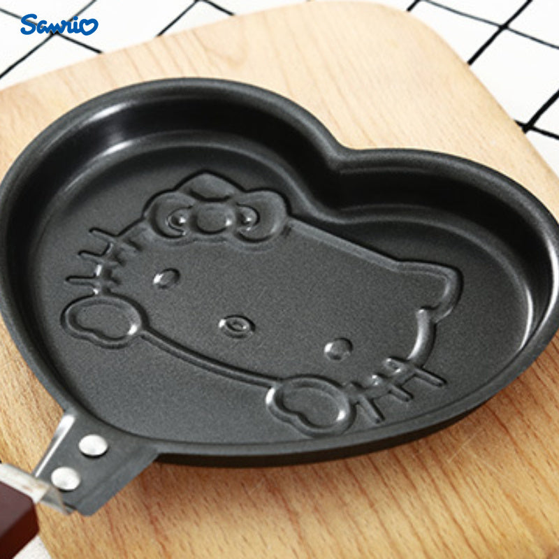 Uyda tuxum va go'sht kotletlarini oson pishirish uchun non-stick qoplamali ruxsat etilgan Sanrio Hello Kitty mini qovurilgan pan.