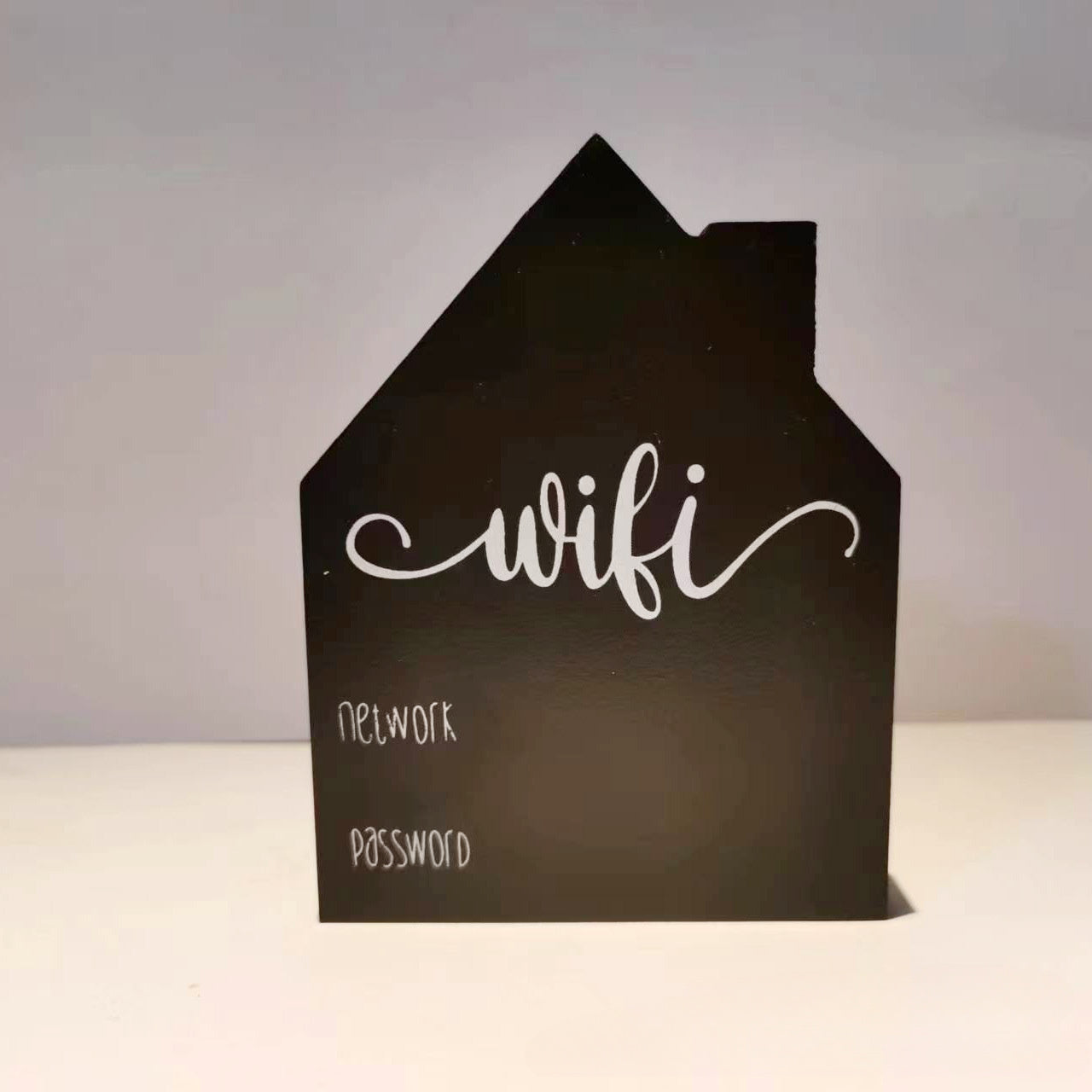 Wooden Wall Sign with Wifi Password Reusable Blackboard Style for Home Decor