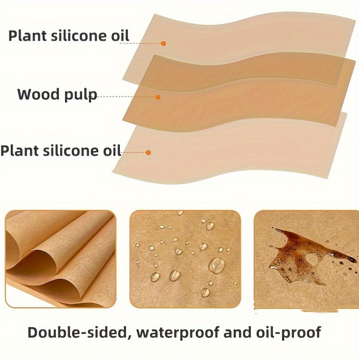 Papel de pizza de color madera natural para hornear y protección de alimentos