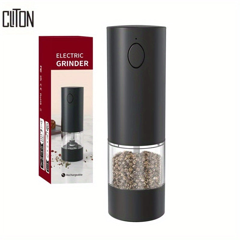 Qayta tiklanadigan elektr tuz va murch maydalagich, sozlanadigan LED chiroq, USB zaryadlash, bardoshli ABS