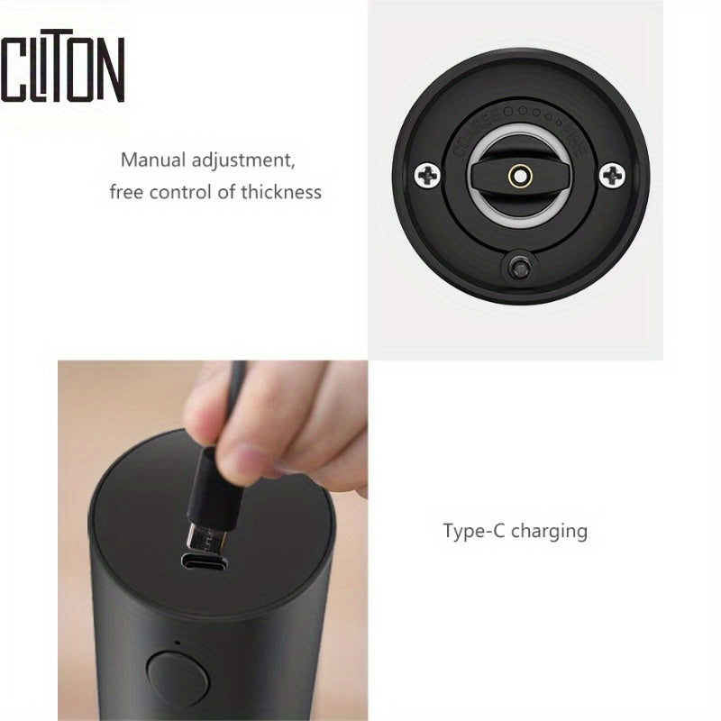 Qayta tiklanadigan elektr tuz va murch maydalagich, sozlanadigan LED chiroq, USB zaryadlash, bardoshli ABS