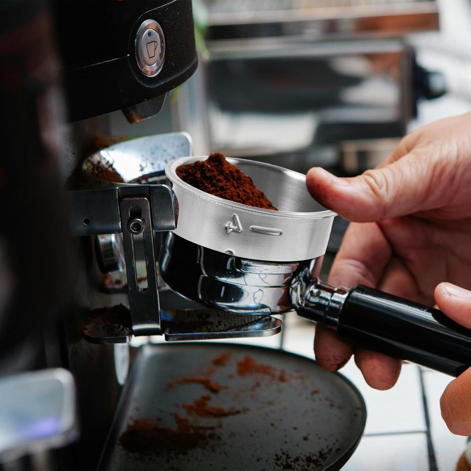 4 chashka sig‘imga ega zanglamas po‘latdan qilingan qahva podasi savati, yuqori bosimli espresso mashinasi filtri, elektr energiyasi talab qilinmaydi, to‘rt porsiya espresso uchun kukun qutisi