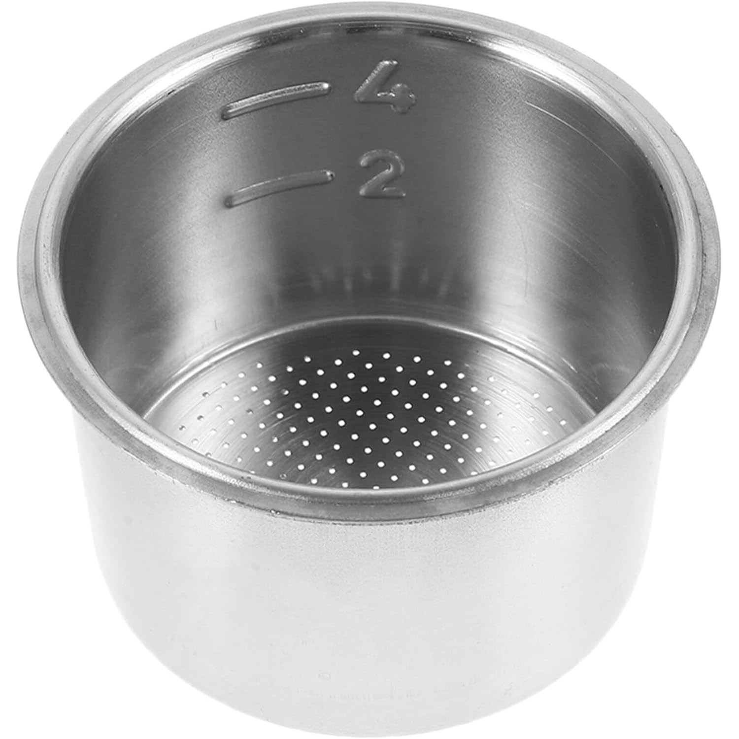 Stainless Steel Coffee Pod Basket for Espresso Machines 4-Cup Capacity No Electricity