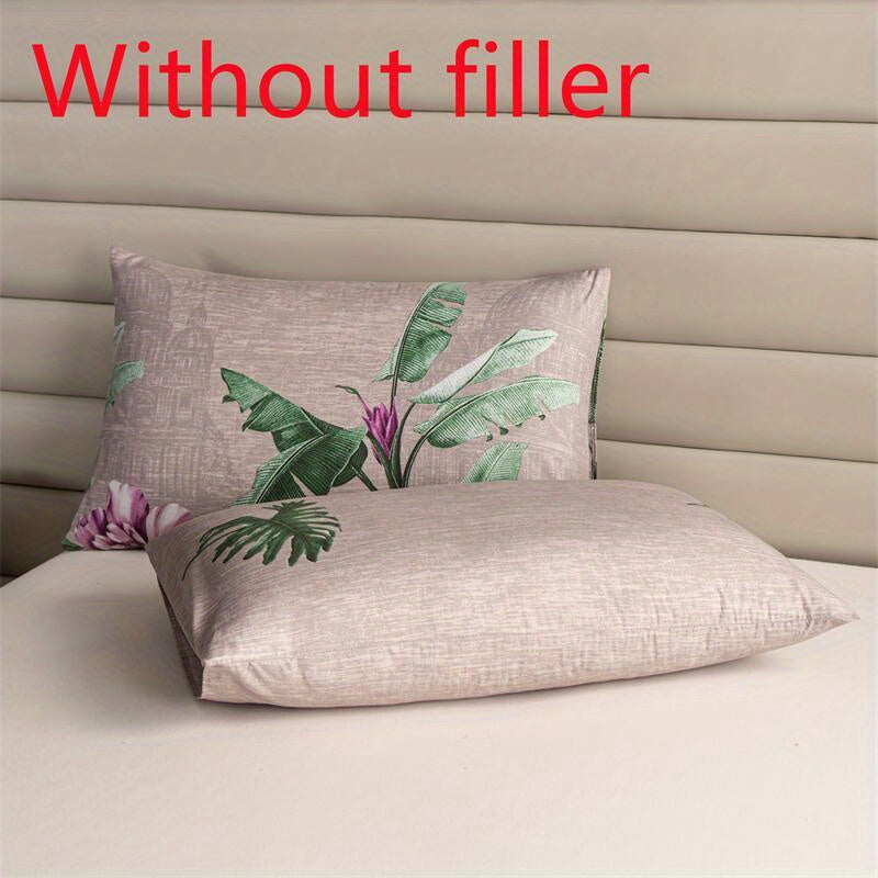 Set of 2 Brushed Pillowcases with Floral and Geometric Designs, Soft Skin-Friendly Fabric