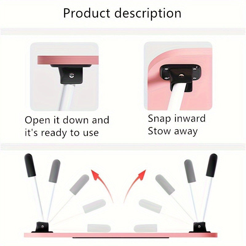 Portativ yotoq stoli - Ovqatlanish, o'qish va yozish uchun ideal - Barqarorlik uchun sirpanmaydigan oyoqlar - Yotoq, divan yoki pol uchun mos