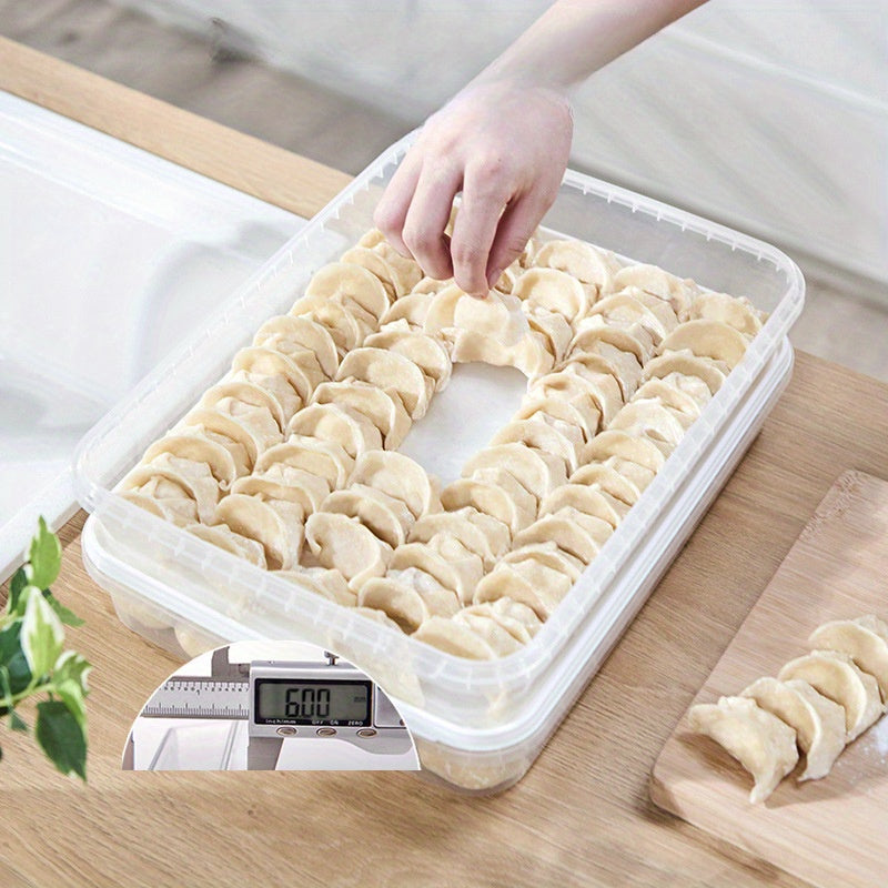 Extra Large Multi-Layer PVC Food Storage Container for Dumplings and Eggs Refrigerator Organizer