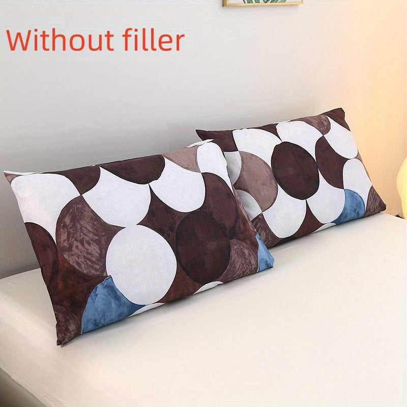 Luxurious Brushed Pillowcases Set with Floral and Geometric Designs, Soft and Skin-Friendly