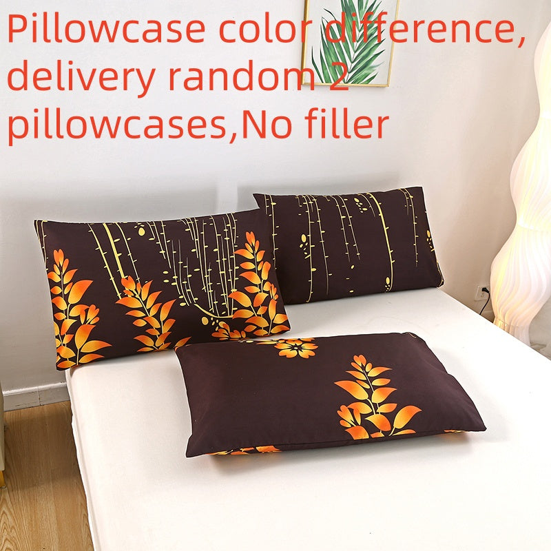 Luxurious Brushed Pillowcases Set with Floral and Geometric Designs, Soft and Skin-Friendly
