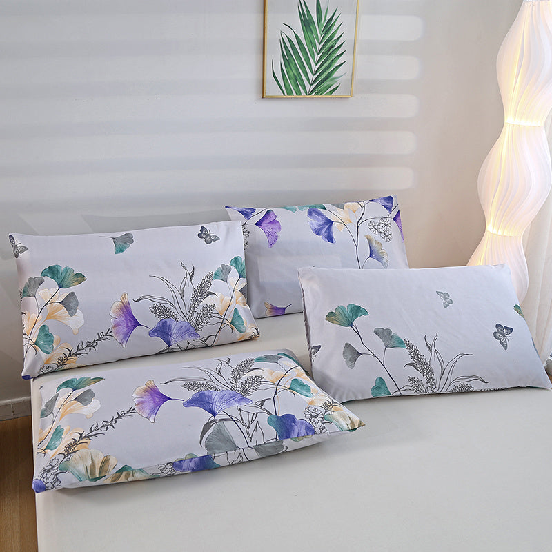 Luxurious Brushed Pillowcases Set with Floral and Geometric Designs, Soft and Skin-Friendly