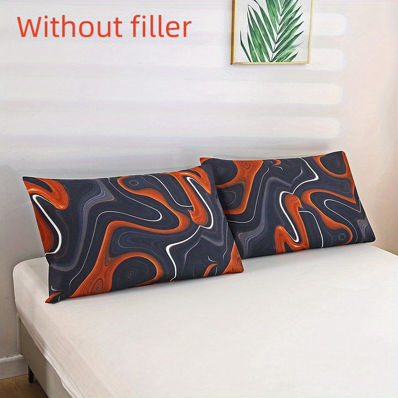 Funda de almohada de poliéster de 2 piezas con patrón de hojas doradas y teal, diseño floral geométrico