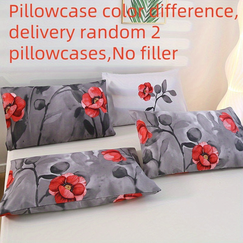 Funda de almohada de poliéster de 2 piezas con patrón de hojas doradas y teal, diseño floral geométrico