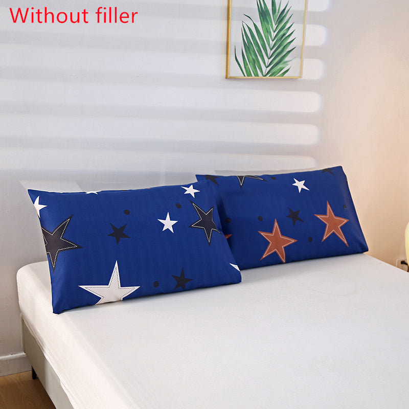 Fundas de almohada de poliéster negro y amarillo con patrones florales de plumas y geométricos