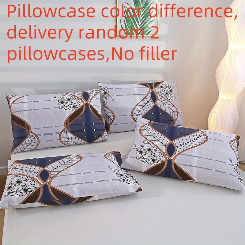 Fundas de almohada de poliéster negro y amarillo con patrones florales de plumas y geométricos