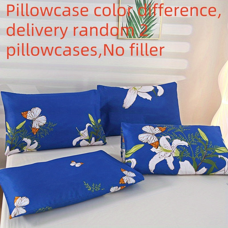 Luxury Microfiber Pillowcases Set Floral Geometric Pattern Envelope Closure