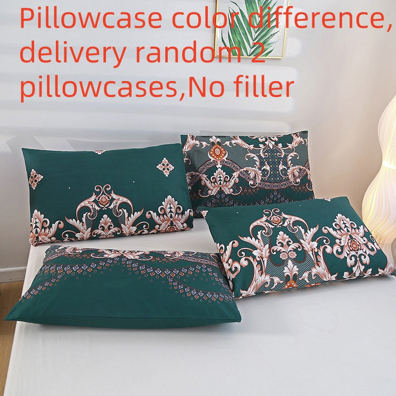 Luxury Microfiber Pillowcases Set Floral Geometric Pattern Envelope Closure