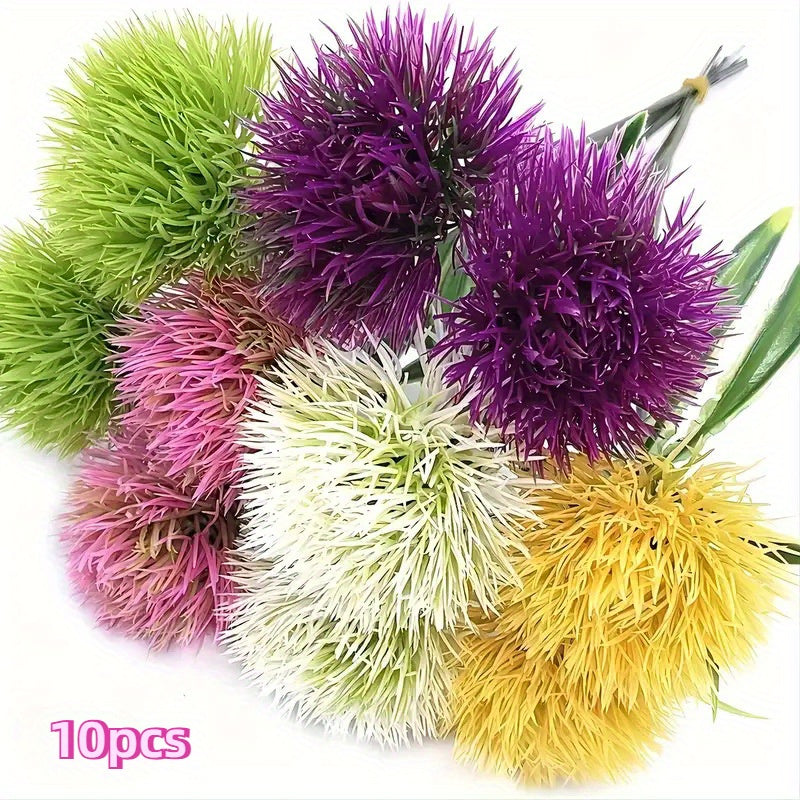 Artificial Spherical Dandelion Flowers Plastic Outdoor Decor for Garden Lawn and Home