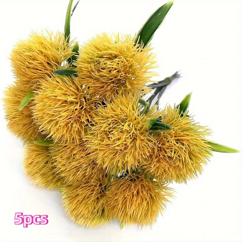 Artificial Spherical Dandelion Flowers Plastic Outdoor Decor for Garden Lawn and Home