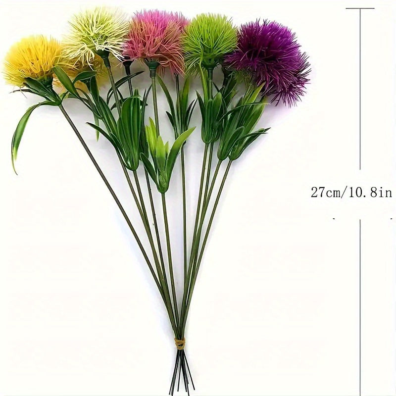 Artificial Spherical Dandelion Flowers Plastic Outdoor Decor for Garden Lawn and Home