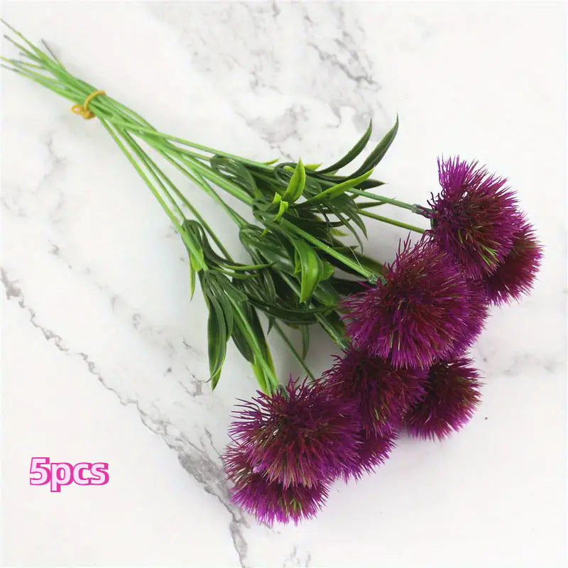 Artificial Spherical Dandelion Flowers Plastic Outdoor Decor for Garden Lawn and Home