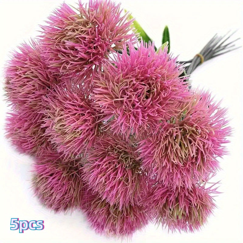 Artificial Spherical Dandelion Flowers Plastic Outdoor Decor for Garden Lawn and Home