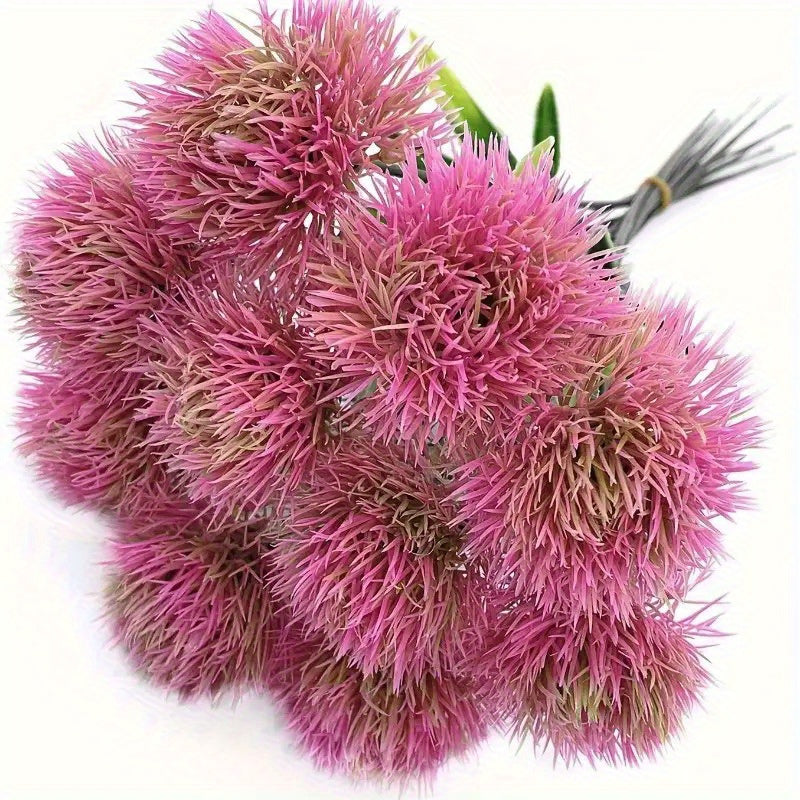 Artificial Spherical Dandelion Flowers Plastic Outdoor Decor for Garden Lawn and Home