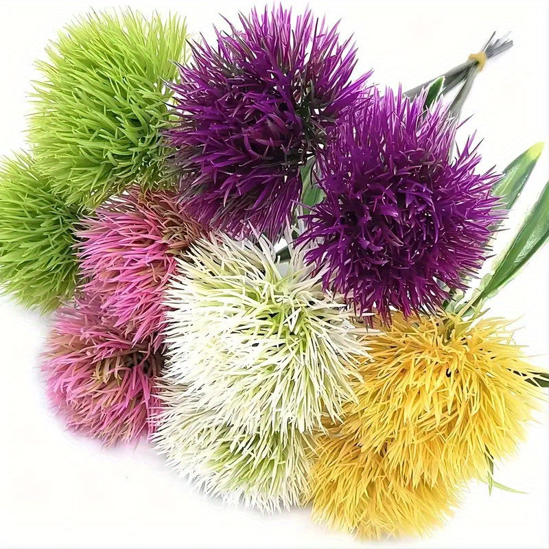 Artificial Spherical Dandelion Flowers Plastic Outdoor Decor for Garden Lawn and Home