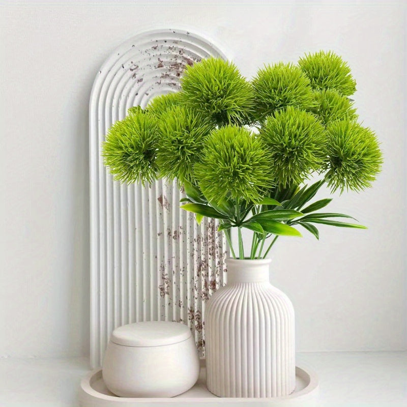 Artificial Spherical Dandelion Flowers Plastic Outdoor Decor for Garden Lawn and Home
