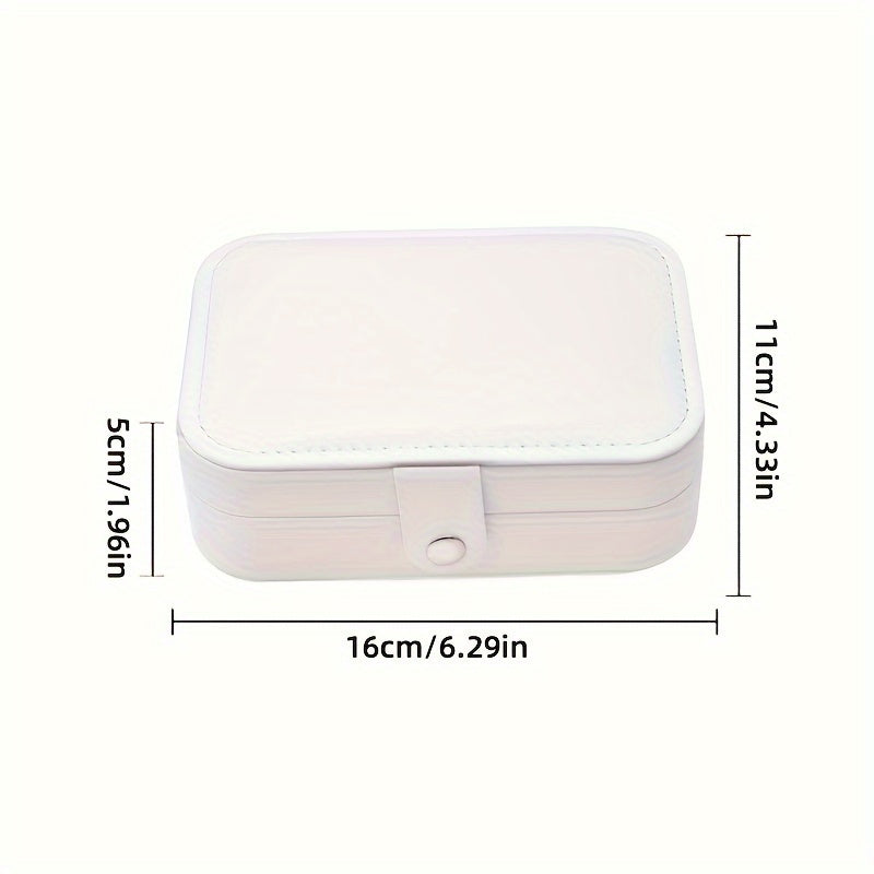 Двойной слойный органайзер для хранения украшений из искусственной кожи с замком для серег, ожерелий, колец