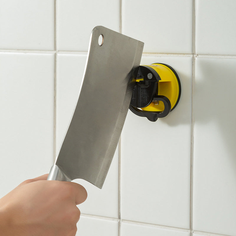 Portable manual knife sharpener with suction cup quick blade sharpening tool for kitchen use