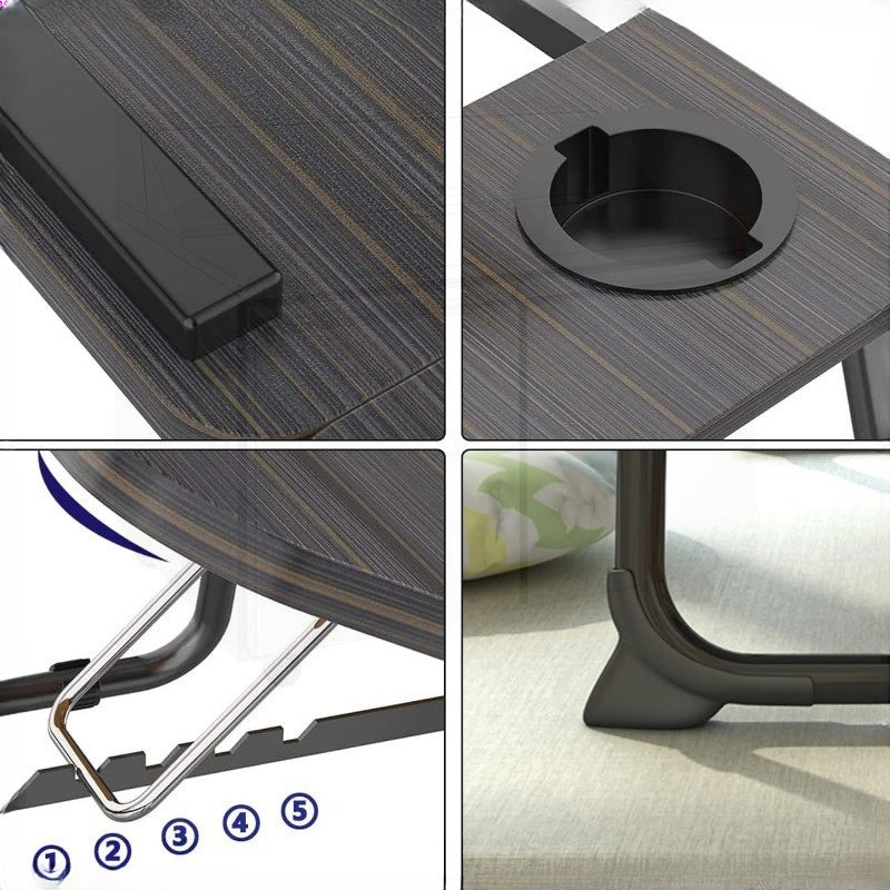 Moslashuvchan bukadigan noutbuk stoli oq va qora, 5 balandlik sozlamalari bilan, uy, yotoqxona, ofis uchun