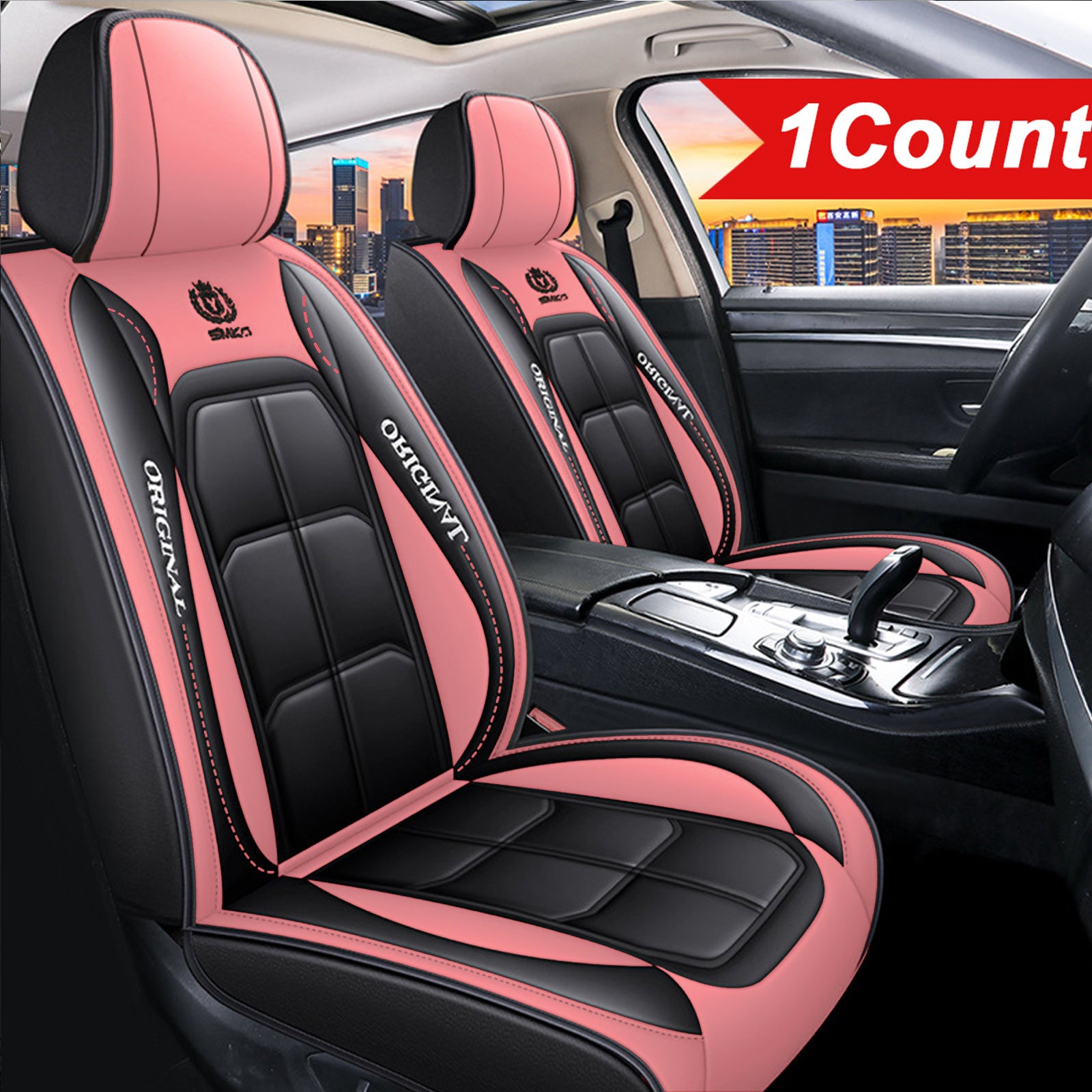 Waterproof PU Leather Car Seat Cover for Sedans SUVs Universal Fit Easy Install