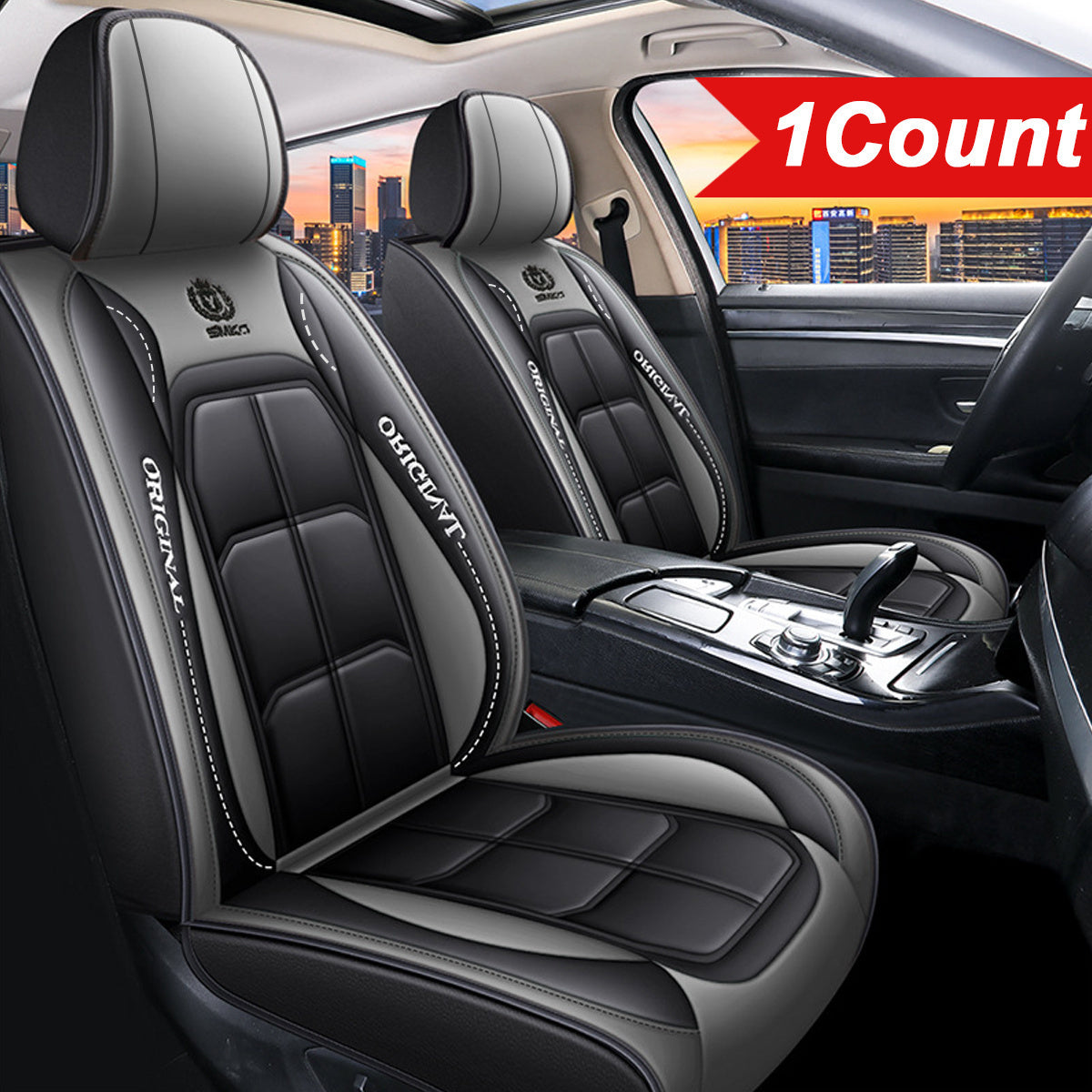Waterproof PU Leather Car Seat Cover for Sedans SUVs Universal Fit Easy Install