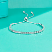 Moissanite Tennis Bracelet 1/3.1ct Adjustable Sterling Silver Gift for Her