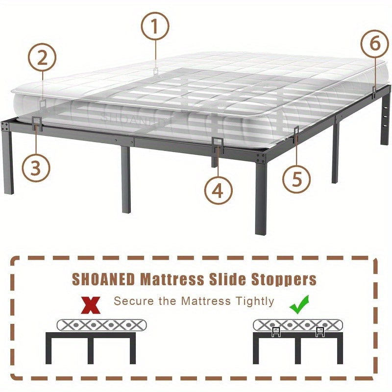 Non-Slip Adjustable Mattress Gaskets for Metal Bed Frame Set of 2-6 Secure Mattress