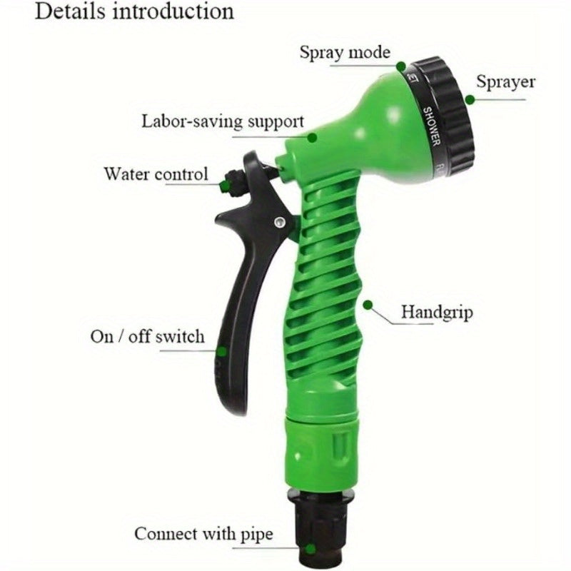 Expandable Plastic Garden Hose 7.62m to 30.48m Watering Car Wash Cleaning