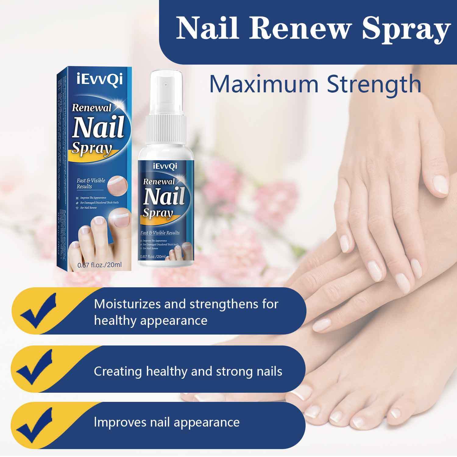 Spray de renovación de uñas de máxima fuerza para uñas gruesas y dañadas 20ml
