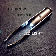 LED Light Stainless Steel Eyebrow Tweezer for Precision Grooming