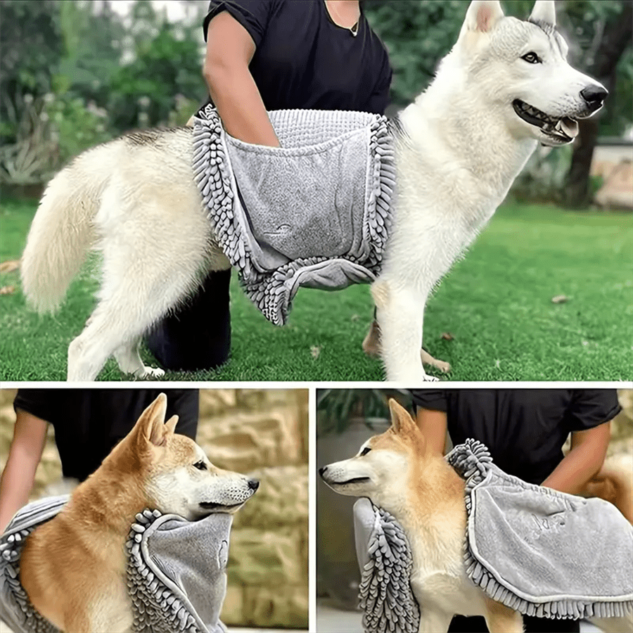 Quick Drying Pet Bath Towel for Cats Dogs and Rabbits Glove Style Absorbent