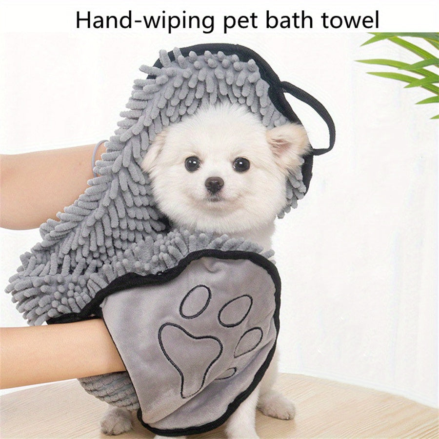 Quick Drying Pet Bath Towel for Cats Dogs and Rabbits Glove Style Absorbent