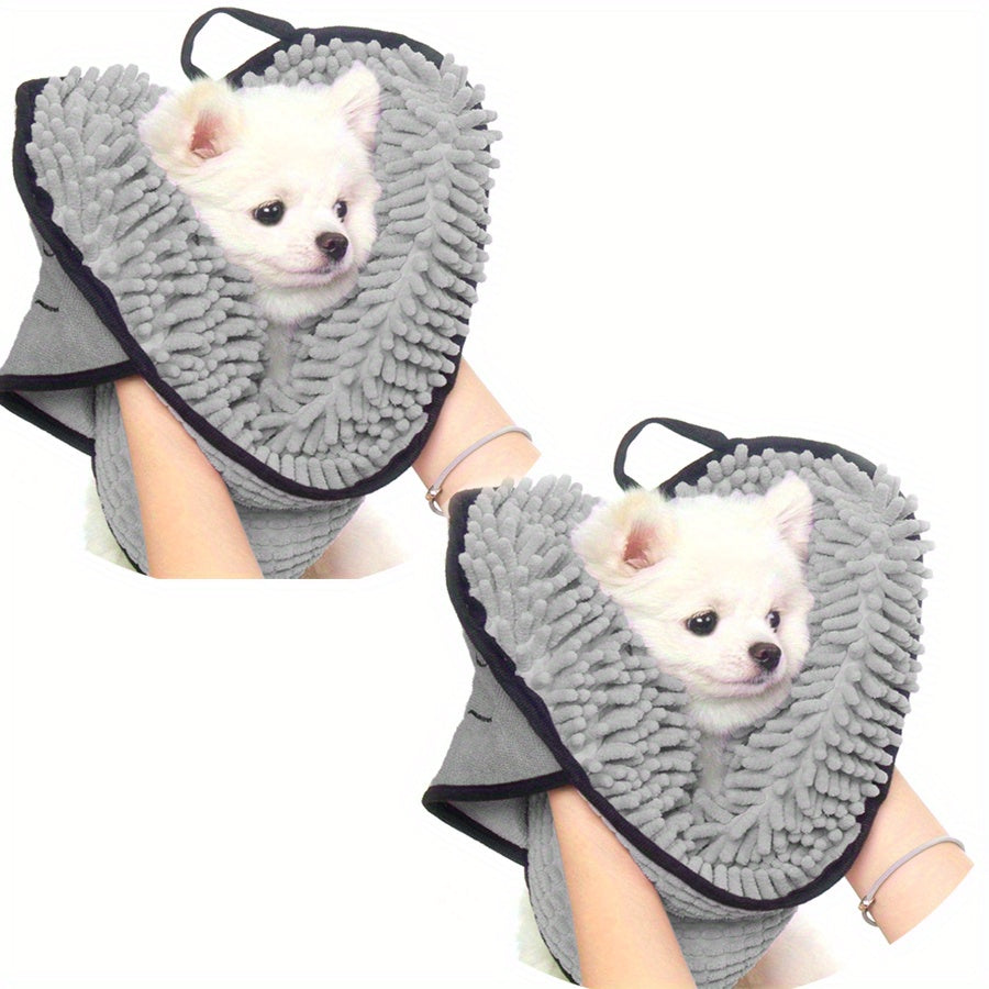 Quick Drying Pet Bath Towel for Cats Dogs and Rabbits Glove Style Absorbent
