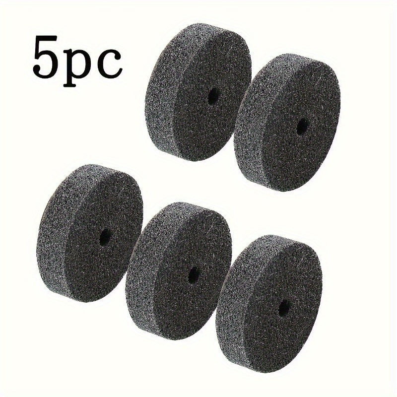 5 Pieces 3-Inch Fiberglass Buffing Wheels with 3/8 Inch Arbor Emery Grit for Angle Grinders