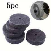 5 Pieces 3-Inch Fiberglass Buffing Wheels with 3/8 Inch Arbor Emery Grit for Angle Grinders